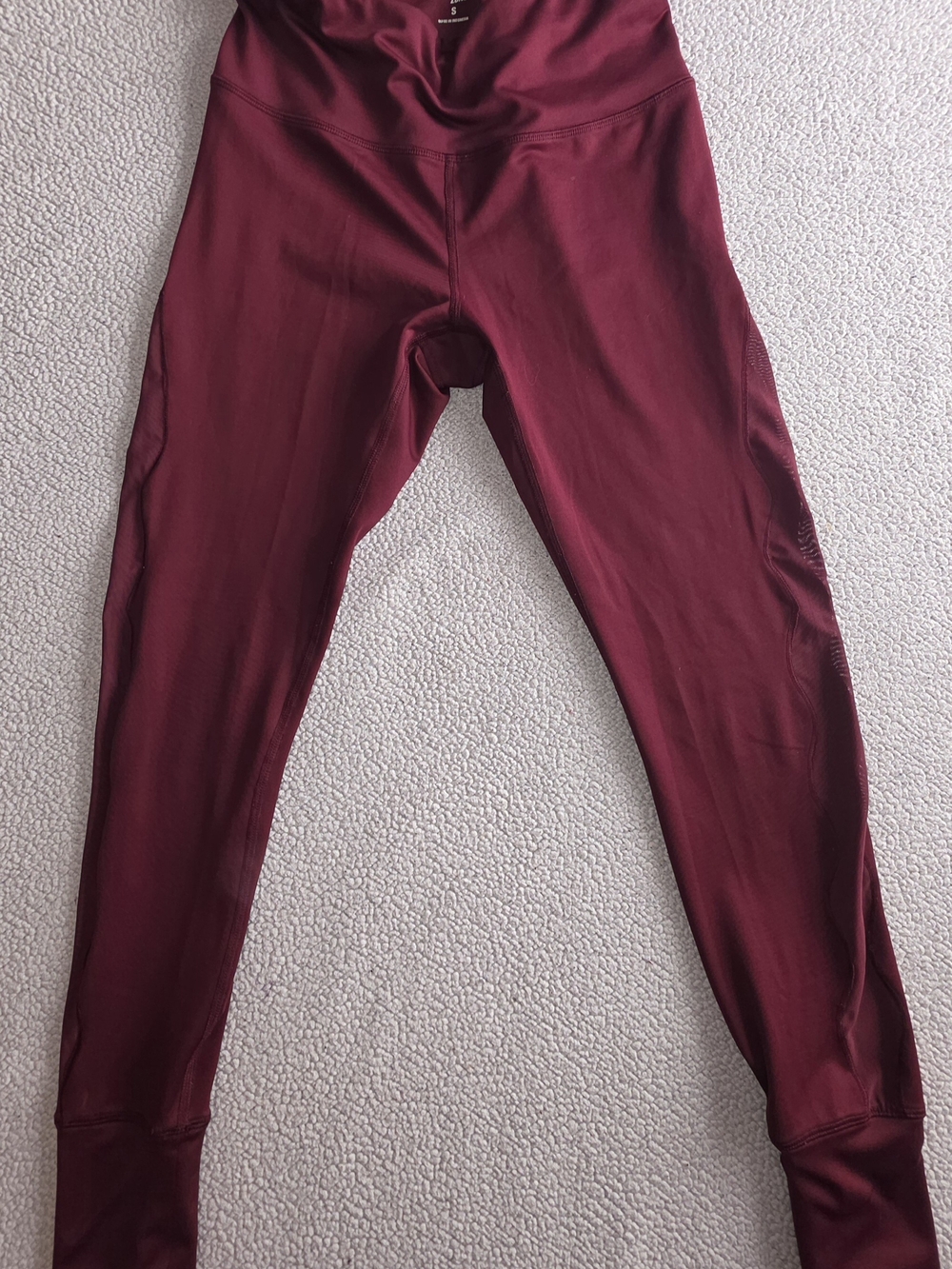 Energy Zone Womens Small Burgundy High Rise Athletic Leggings Wide Waistband